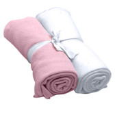 Under the Nile Organic Cotton Flannel Swaddling Blankets, 2 pk, Pink/White