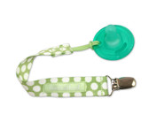 Booginhead PaciGrip Pacifier Holder, Delicate Dot Green