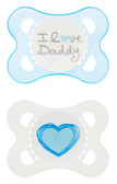 MAM Love & Affection I Love Daddy Orthodontic Silicone Pacifiers 0-6 m, 2 pk, Boy