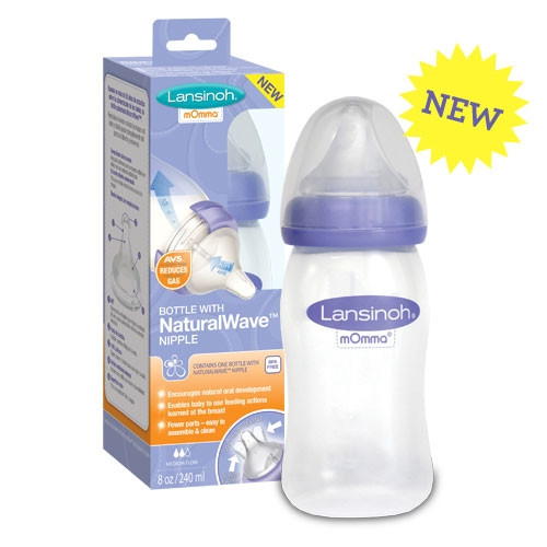 Lansinoh Baby Bottles (8 oz) with NaturalWave Nipple