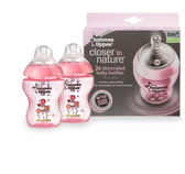 Tommee Tippee 9oz Girl Decorated Bottles, 2 pk