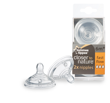 2 Count Fast Flow Tommee Tippee Closer To Nature Nipple 