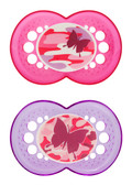 MAM Camo Orthodontic Silicone Pacifiers 16+ m, 2 pk, Girl