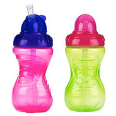 Nuby Flip-It No-Spill Straw Cup 10 oz, 2 pk (More Colors)