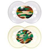 MAM Camo Orthodontic Silicone Pacifiers 16+ m, 2 pk, Clear
