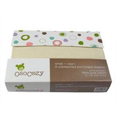 OsoCozy Prefolds Unbleached Cloth Diapers, 6 Ct