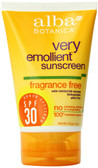 Alba Botanica Fragrance Free Sunscreen, Water Resistant, SPF 30, 4 fl. oz.