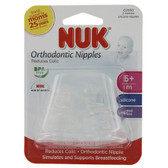 Nuk Narrow Neck Silicone Nipple, Size 2, Medium Flow, 2 pk