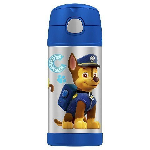 Thermos 12 oz Funtainer Insulated Stainless Steel Straw Bottle Paw Patrol