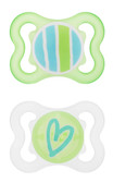 MAM Mini Air Orthodontic Silicone Pacifiers 0-6 m, 2 pk, Green