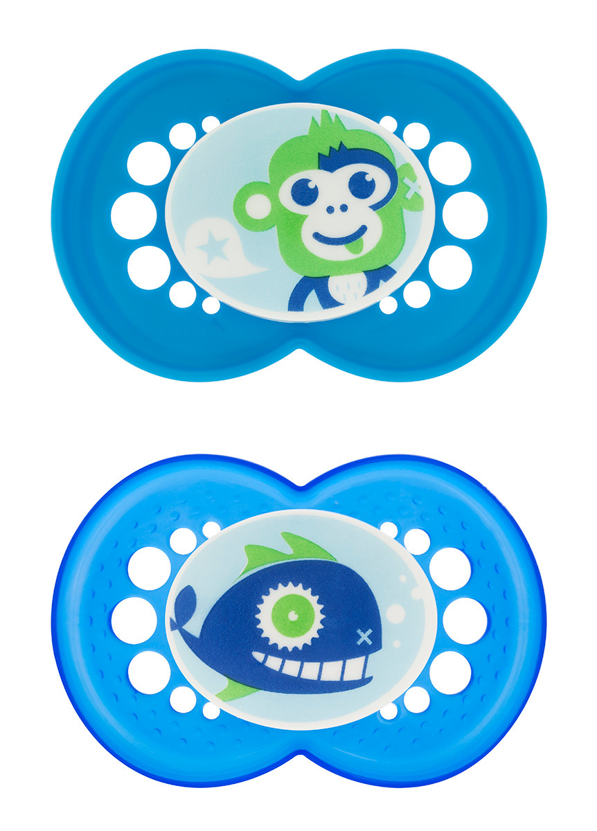 MAM Cartoon Orthodontic Silicone Pacifiers 6+ m, 2 pk Boy