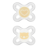 MAM Tender Orthodontic Silicone Pacifiers 0+ m, 2 pk Neutral