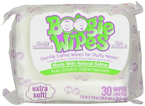 30 Wipes by Boogie Wipes Boogie Wipes Gentle Saline Wipes For Stuffy Noses Grape 