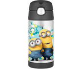 Thermos 12 oz Funtainer Insulated Stainless Steel Straw Bottle, Minions