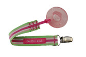 Booginhead Pacigrip Pacifier Holder, Pink/Green/White