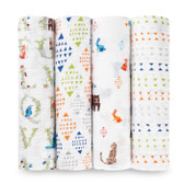 Aden + Anais Classic Swaddles 4-Pack, Paper Tales