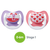 Dr Brown's PreVent Silicone Pacifiers 0-6 m, 2 pk, Girl