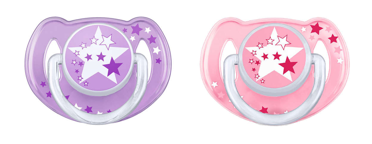 Avent Night Time Pacifiers 6-18 m Girl