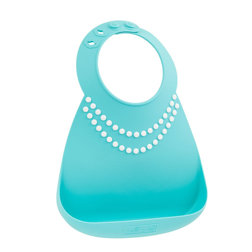 Make My Day Soft Silicone Baby Bib 1 pk, Pearls