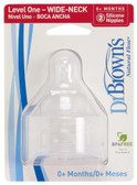 Dr Brown's Wide Neck Silicone Nipples, 2-pk