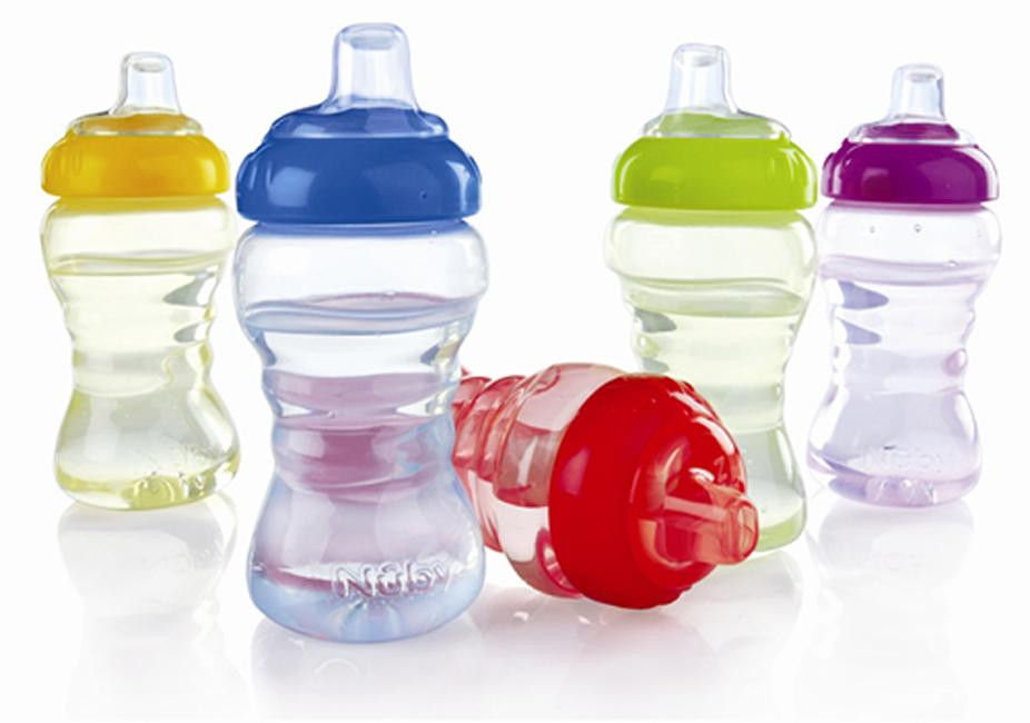 Nuby Sippy Cups, Leak-Proof, Soft Spout, Toddler No Spill, 3 pack, 10  oz