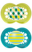 MAM Trends Orthodontic Silicone Pacifiers 6+ m, 2 pk, Blue/Green