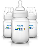 Avent BPA Free Polypropylene Classic Feeding Bottles, 9 oz, 3pk