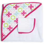 JJ Cole Hooded Towel Set, Pink Butterfly