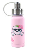Eco Vessel Twist Triple Insulated Kids Stainless Steel Water Bottle, 13 oz, Pink Skull