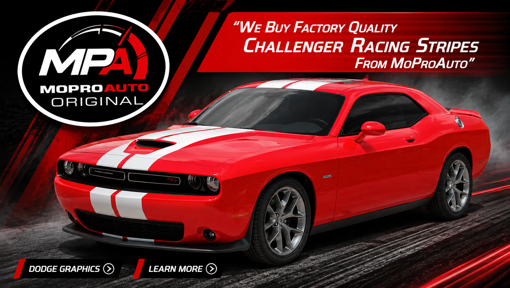 Dodge Challenger Stripes, Decals, Graphics by MoProAuto