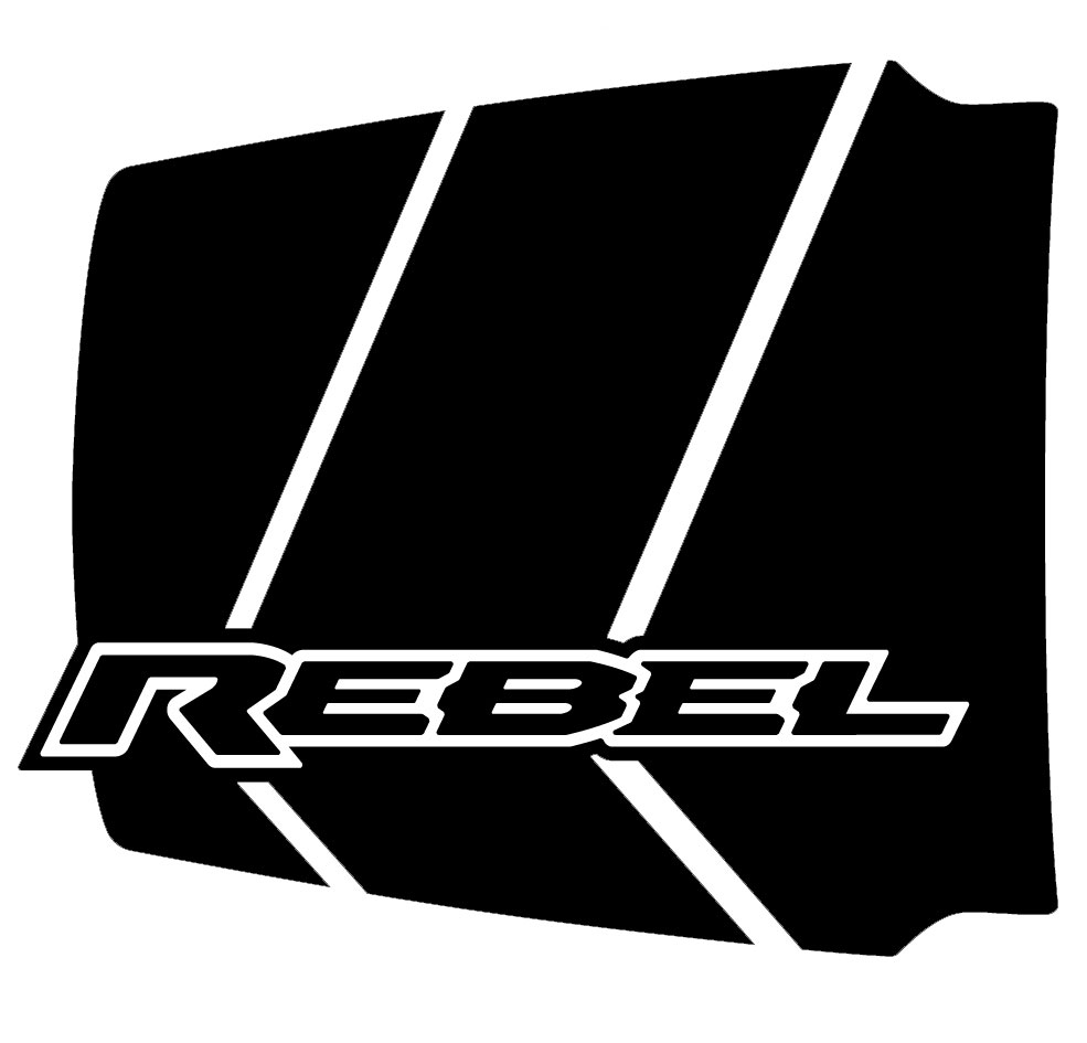 REVOLUTION HOOD Dodge Ram Rebel Hood Decals, 2019 2020 2021 2022 2023 Dodge Ram Hood Stripes Vinyl Graphics Kit