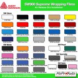 Avery 900 SW Series Supreme Wrap Color Options - Dry Installation Vinyl