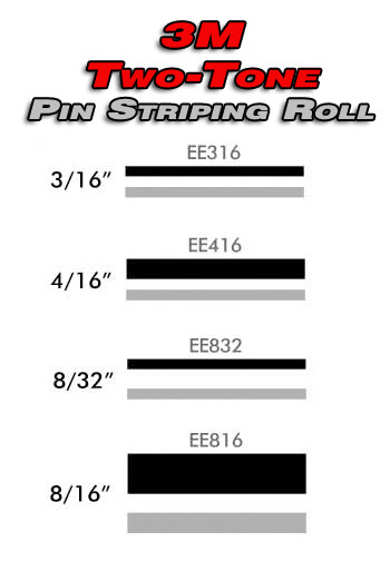 TWO-TONE Professional Pinstriping Roll - 3M Vinyl - Two-Tone 3M Pro Grade Vinyl Pin Striping Rolls Made Exclusively for the Automotive Market! 