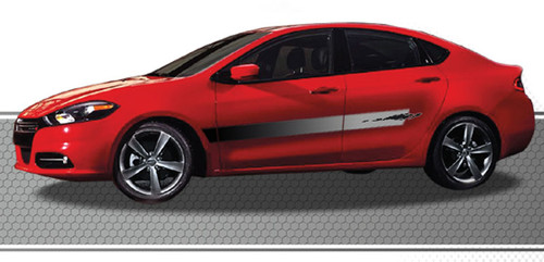 STRIKE : Automotive Vinyl Graphics and Decals Kit - Shown on FOUR DOOR CAR (M-877)