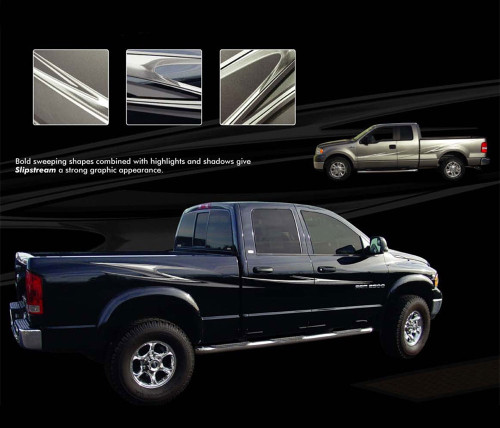 SLIPSTREAM - Universal Vinyl Graphics Kit - Fantastic Universal Style Vinyl Graphics Package for your full size truck! Perfect for the Dodge Ram Series! Pre-cut pieces ready to install. A fantastic addition to your vehicle, using only Premium Cast 3M and Avery Vinyl!