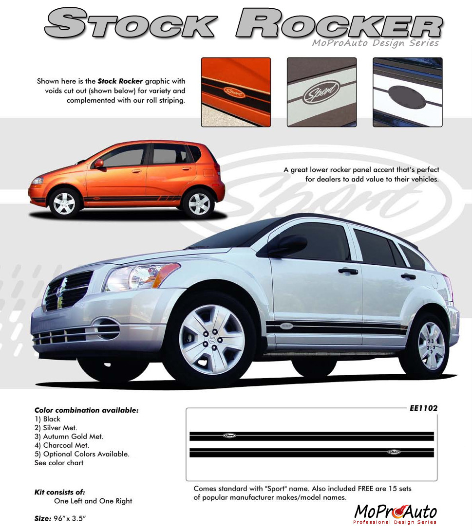 STOCK ROCKER Universal Vinyl Rocker Panel Graphics Kit MoProAuto