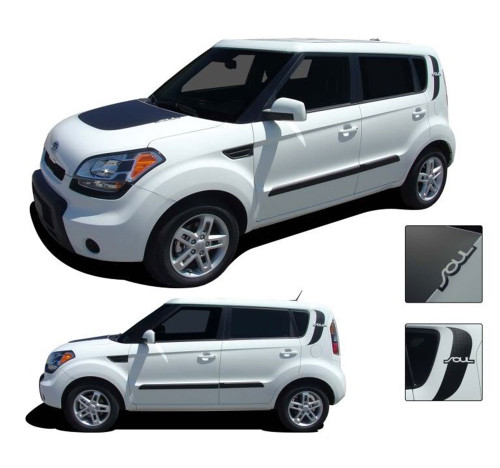 SOUL PATCH : Vinyl Graphics Kit Engineered to fit the 2010 2011 2012 2013 Kia Soul - Vinyl Graphics Kit, specially engineered to fit the 2010 - 2013 KIA Soul! Hood graphic and rear panel graphics, it's the look you've been wanting for the Kia Soul!