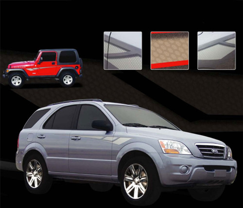 OCTANE : Universal Style Vinyl Graphics Kit - Universal Style Vinyl Graphics and Decals Kit, perfect for JEEP and KIA Styles! OCTANE has a strong sweeping design that offers vehicle versatility! 