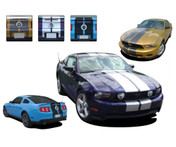 Mustang STAMPEDE : "OEM" Lemans Style 2010-2012 Ford Mustang Racing and Rally Stripes Kit - Professional Vinyl Racing Stripes Graphics Kit for the 2010-2012 Ford Mustang! Give a modern muscle car look to your new Mustang that will set your ride apart! Three different options that will fit any style 2010-2012 Mustang. See details for all options available for this kit . . .