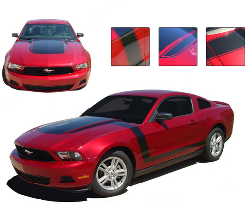 Vinyl Graphics Kits for the 2010 - 2012 Ford Mustang! BOSS styling gives a modern muscle car look to your new Mustang that will set your ride apart! Hood stripe and wrap around side stripes included! Pre-cut pieces ready to install. A fantastic addition to your vehicle, using only Premium Cast 3M, Avery, or Ritrama Vinyl!