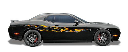 HEAT WAVE : Automotive Vinyl Graphics Shown on Dodge Ram and Chevy Corvette (M-09243)