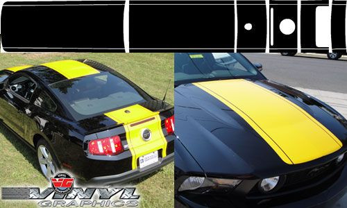 Ford Mustang : 6 Piece 22 Inch Rally Stripes Kit fits 2010-2012