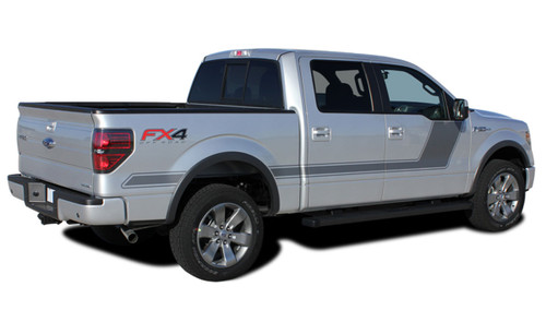 2009-2014 Ford F-150 "Appearance Package Style" Hockey Stick Side Vinyl Graphics and Decals Kit! Ready to install for your F-150 Ford Truck for 2009 2010 2011 2012 2013 2014 and 2015 2016 2017 2018 2019 2020 Models. Professional "OEM Style" and Design! For Automotive Restylers and Dealers! 