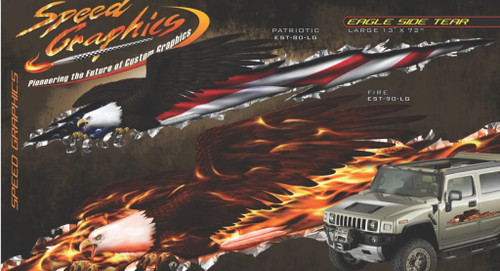 EAGLE SIDE TEAR : High Definition Automotive Vinyl Graphics Perfect for Hummer and Jeep (M-EST90LG)