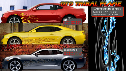 DYO TRIBAL FLAME : High Definition Automotive Vinyl Graphics Perfect for Chevy Camaro (M-DYTMDLG)