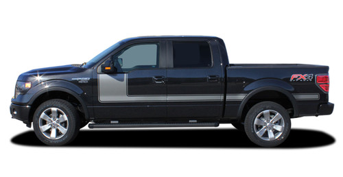 Ford F-150 Hockey Stick "Appearance Package Style" Side Vinyl Graphics and Decals Kit! Ready to install for your F-150 Ford Truck for 2009 2010 2011 2012 2013 2014 and 2015 2016 2017 2018 2019 2020 Models. Professional "OEM Style" and Design! For Automotive Restylers and Dealers!