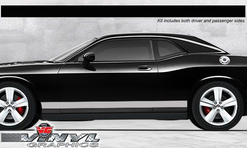 Dodge Challenger : Solid Rocker Panel Stripes fits 2008-2013 Models