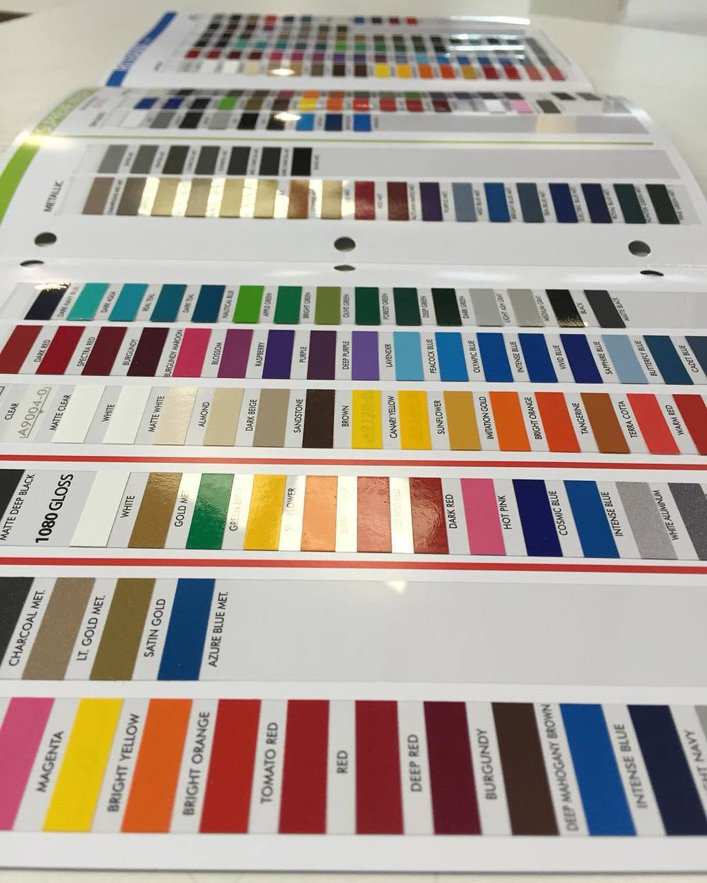 Universal Products Color Chart