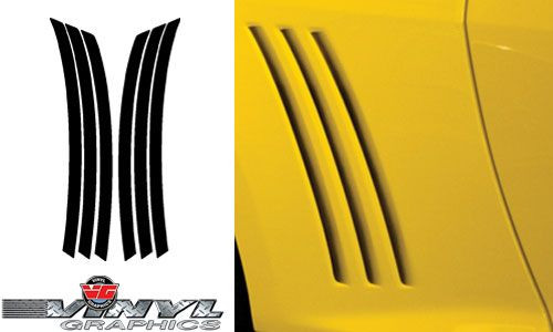 Chevy Camaro : Rear Quarter Panel Side Vent Faded Gill Inserts fits 2010-2013 (SVS311C)