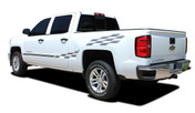 CHAMP - 2014, 2015, 2016, 2017, 2018, 2019-2026 Chevy Silverado or GMC Sierra Checkered Flag Bed Side Vinyl Graphic Decal Stripe Kit (M-PDS-2363)